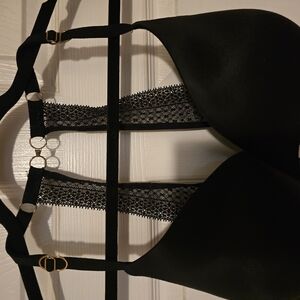 Victoria's Secret Black Lace Trim Bra